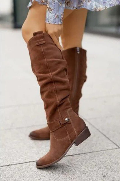 Women’s Knee-High Slouch Boots – Elegant Everyday Style