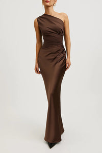 Women’s One-Shoulder Maxi Dress – Sculpted Evening Silhouette with Modern Draped Design