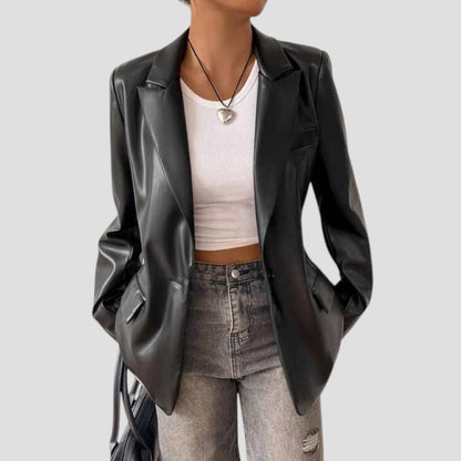 Women’s Oversized Black Blazer Jacket – Relaxed Fit