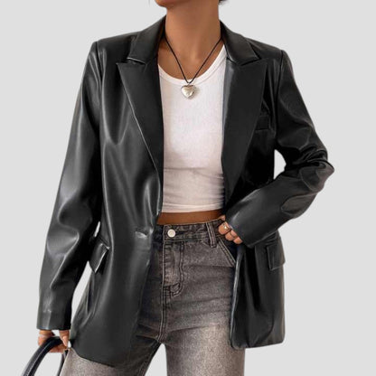 Women’s Oversized Black Blazer Jacket – Relaxed Fit