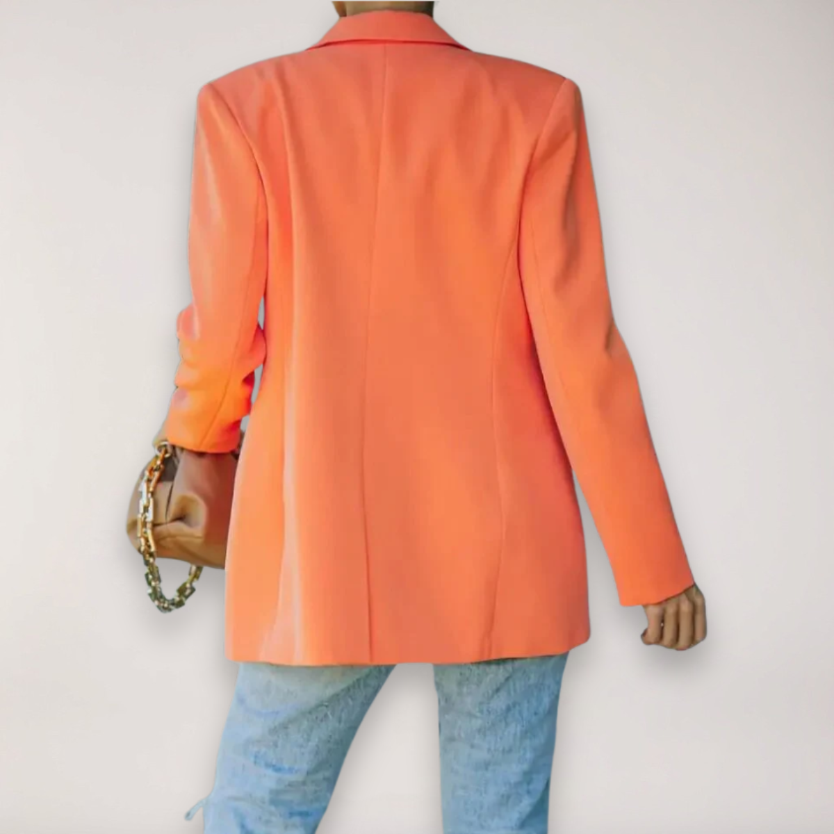 Women’s Oversized Blazer – Single-Breasted Notched Lapel Jacket for Elegant Layering