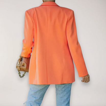 Women’s Oversized Blazer – Single-Breasted Notched Lapel Jacket for Elegant Layering