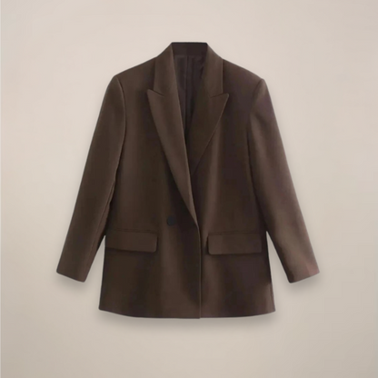 Women’s Oversized Double-Breasted Blazer Coat – Long Smart Jacket for Autumn/Winter