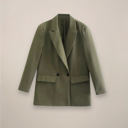 Women’s Oversized Double-Breasted Blazer Coat – Long Smart Jacket for Autumn/Winter