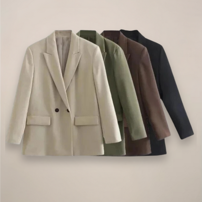 Women’s Oversized Double-Breasted Blazer Coat – Long Smart Jacket for Autumn/Winter