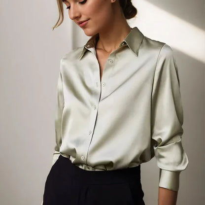 Women’s Satin Blouse – Relaxed Fit with Elegant Sheen
