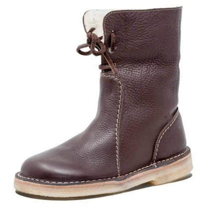 Women’s Shearling-Lined Ankle Boots with Foldable Cuff – Winter Casual Comfort