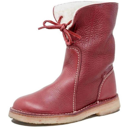 Women’s Shearling-Lined Ankle Boots with Foldable Cuff – Winter Casual Comfort