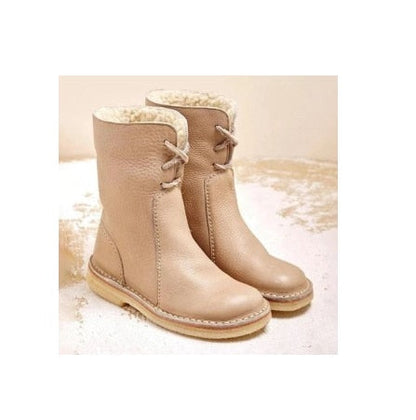 Women’s Shearling-Lined Ankle Boots with Foldable Cuff – Winter Casual Comfort