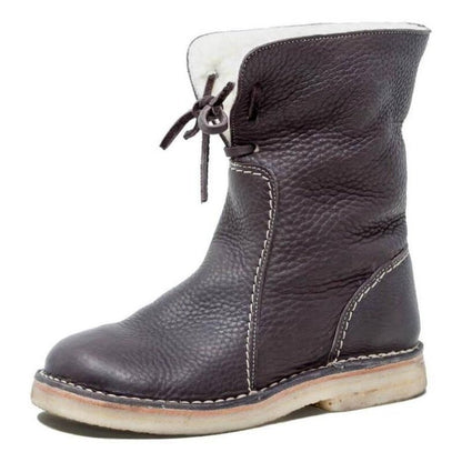 Women’s Shearling-Lined Ankle Boots with Foldable Cuff – Winter Casual Comfort