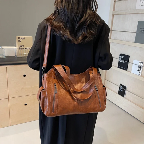 Women’s Shoulder Tote Bag – Zip Top, Crossbody Strap