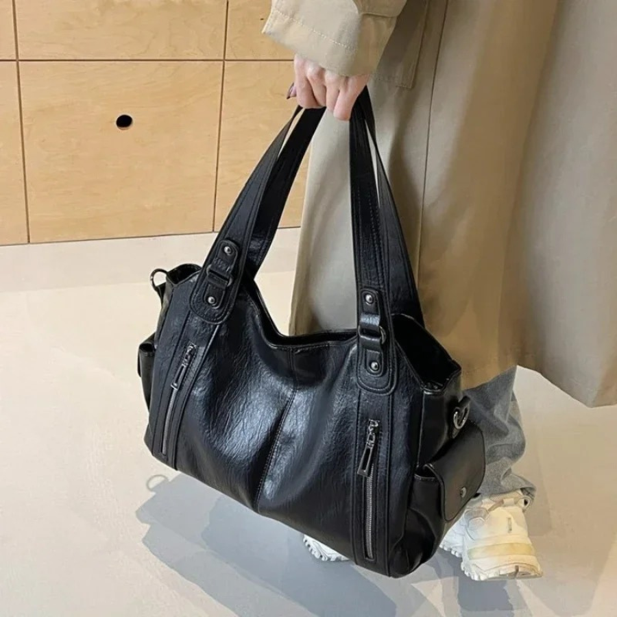 Women’s Shoulder Tote Bag – Zip Top, Crossbody Strap