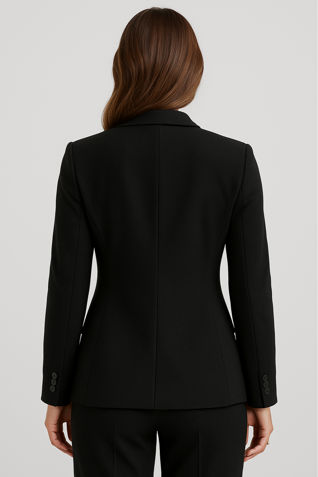 Women’s Tailored Blazer – Single-Breasted – Slim Fit – Black