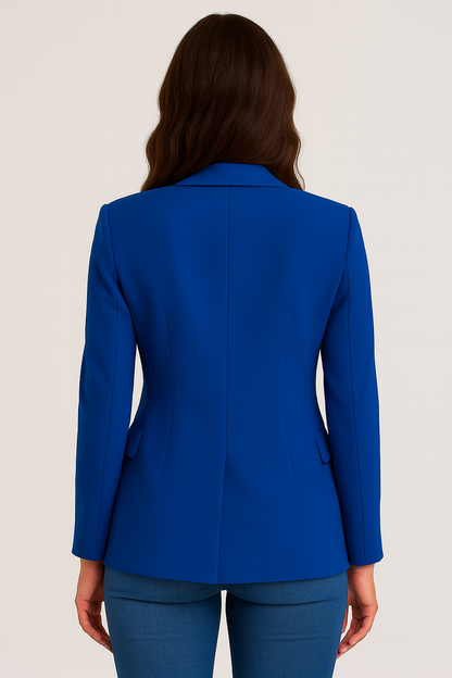 Women’s Tailored Blazer – Single-Breasted – Slim Fit – Blue