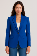 Women’s Tailored Blazer – Single-Breasted – Slim Fit – Blue