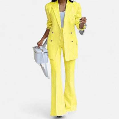 Women’s Tailored Blazer Trouser Set – Two-Piece Suit for Formal and Evening Elegance