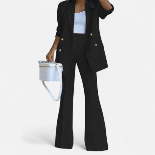 Women’s Tailored Blazer Trouser Set – Two-Piece Suit for Formal and Evening Elegance