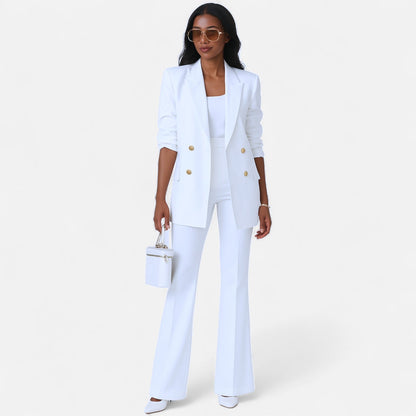 Women’s Tailored Blazer Trouser Set – Two-Piece Suit for Formal and Evening Elegance