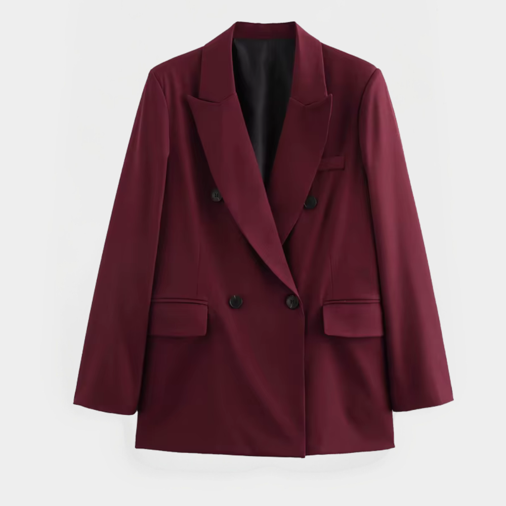 Women’s Tailored Burgundy Blazer – Refined Fit for Smart-Casual Looks
