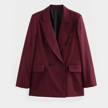 Women’s Tailored Burgundy Blazer – Refined Fit for Smart-Casual Looks