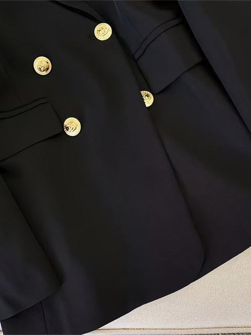 Women’s Tailored Double-Breasted Blazer – All-Season Formal Wear