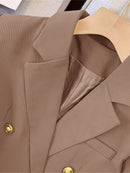 Women’s Tailored Double-Breasted Blazer – All-Season Formal Wear
