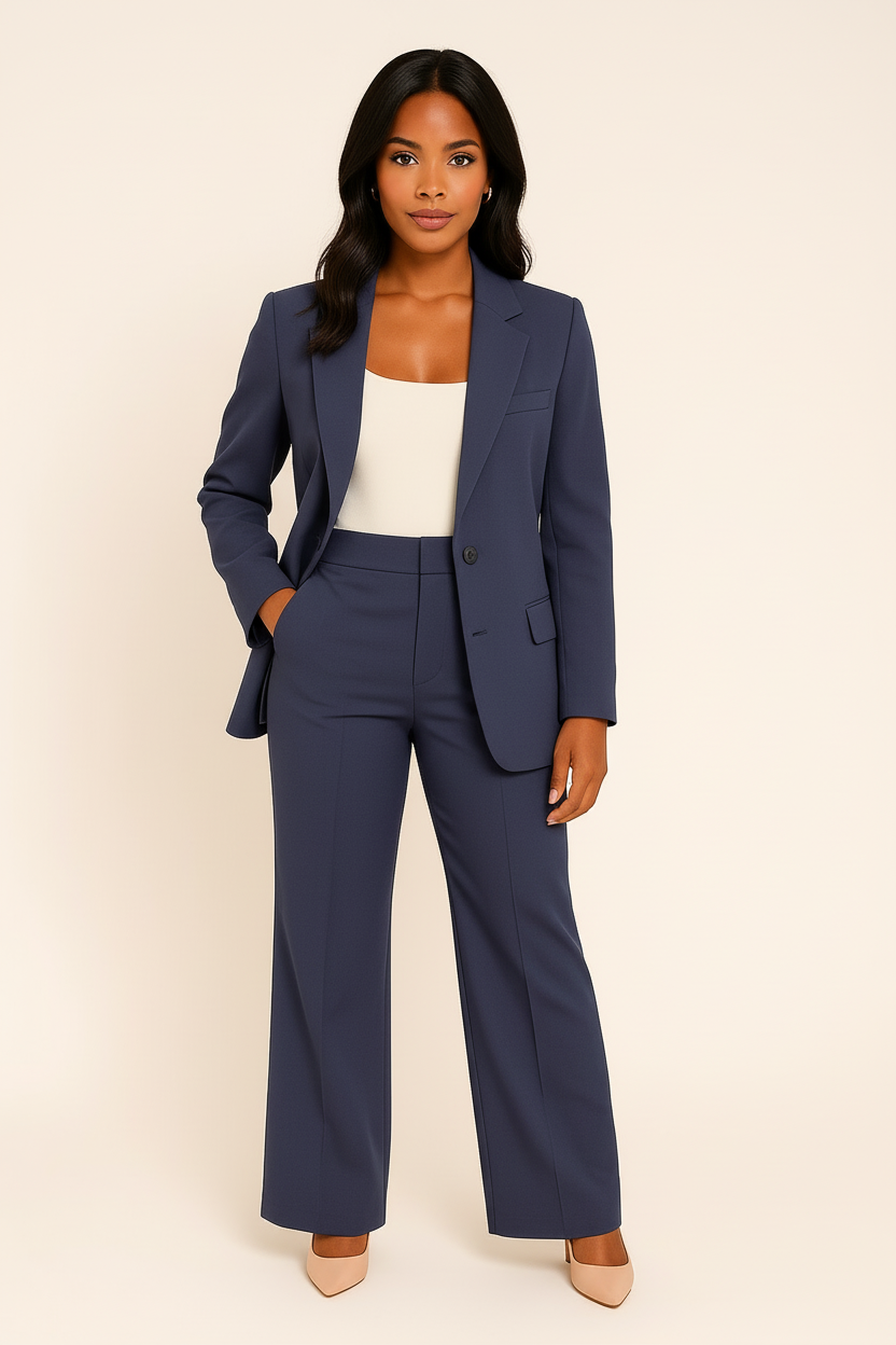 Women's Tailored Fit Pants Suit - Blazer and Pants