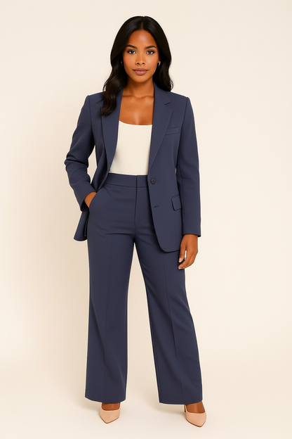 Women's Tailored Fit Pants Suit - Blazer and Pants