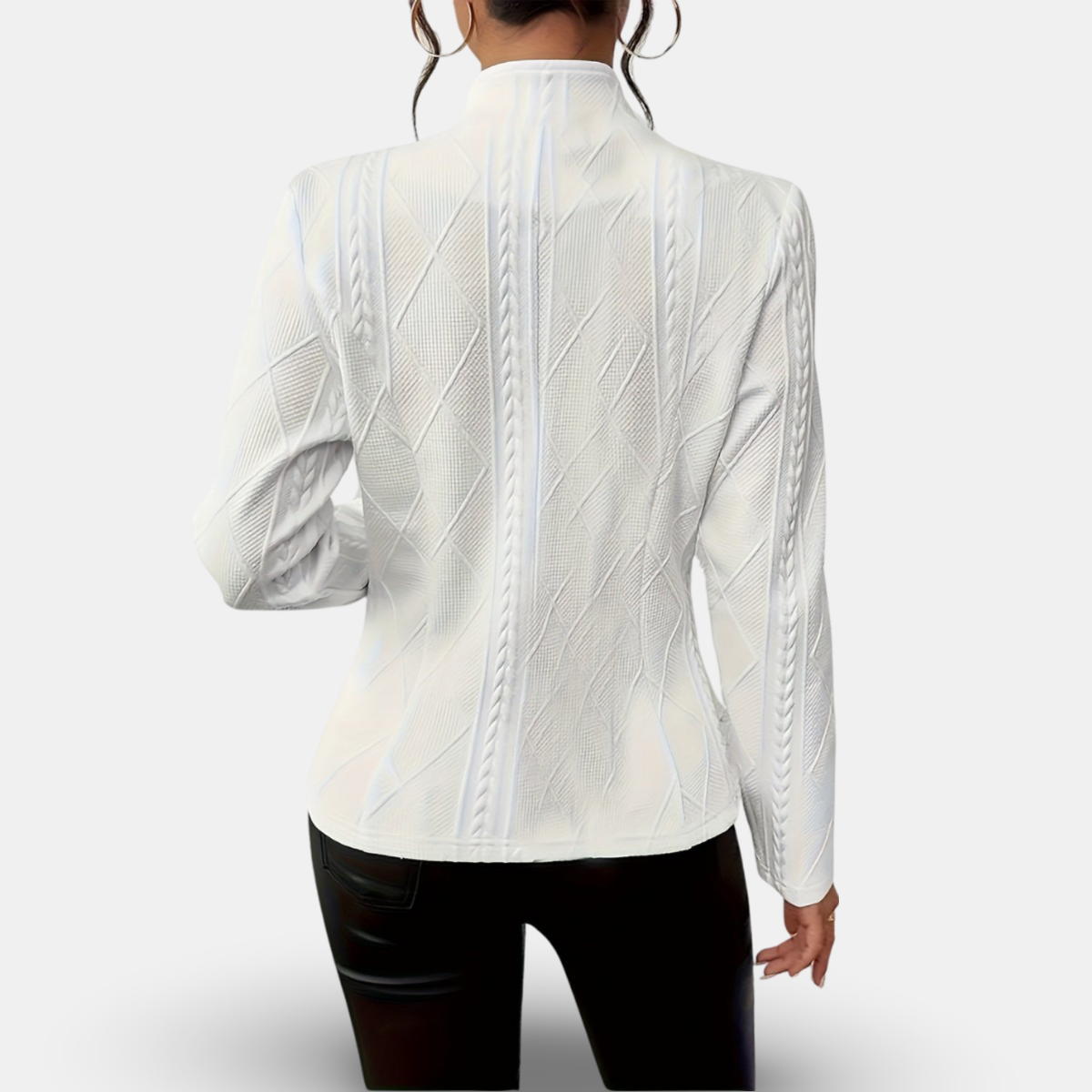 Women’s Textured Blazer – Tailored Fit with Geometric Detailing