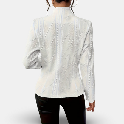 Women’s Textured Blazer – Tailored Fit with Geometric Detailing