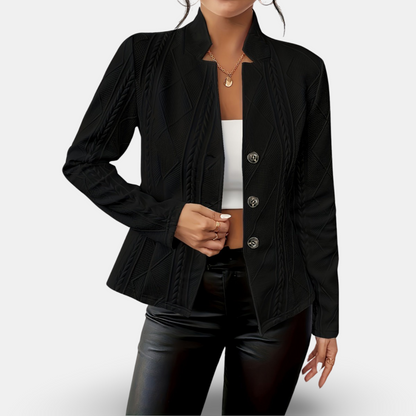 Women’s Textured Blazer – Tailored Fit with Geometric Detailing