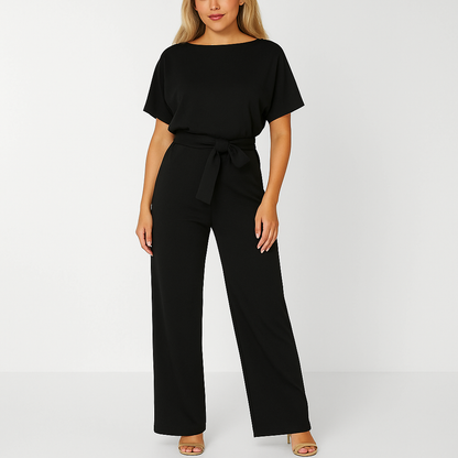 Women's Tie Ribbon Jumpsuit – Short Sleeved One-Piece