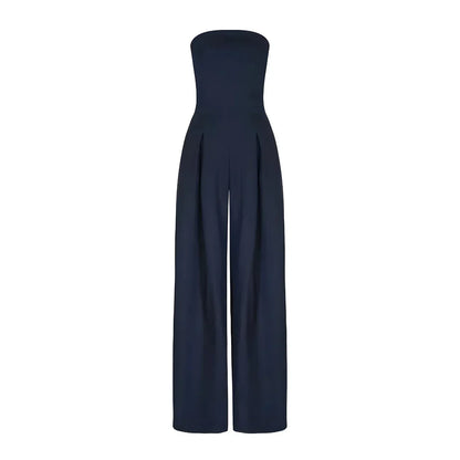Women’s Tube Jumpsuit with Waist Sculpting Corset Effect – Elegant Slim Fit