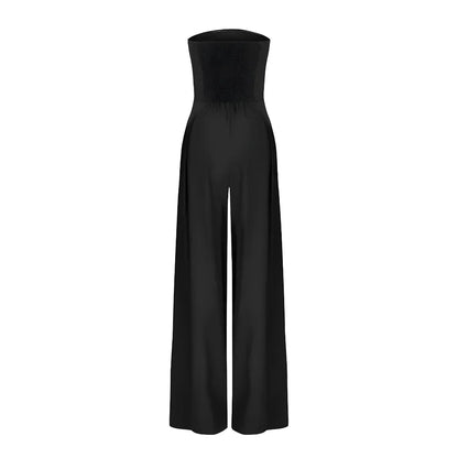 Women’s Tube Jumpsuit with Waist Sculpting Corset Effect – Elegant Slim Fit