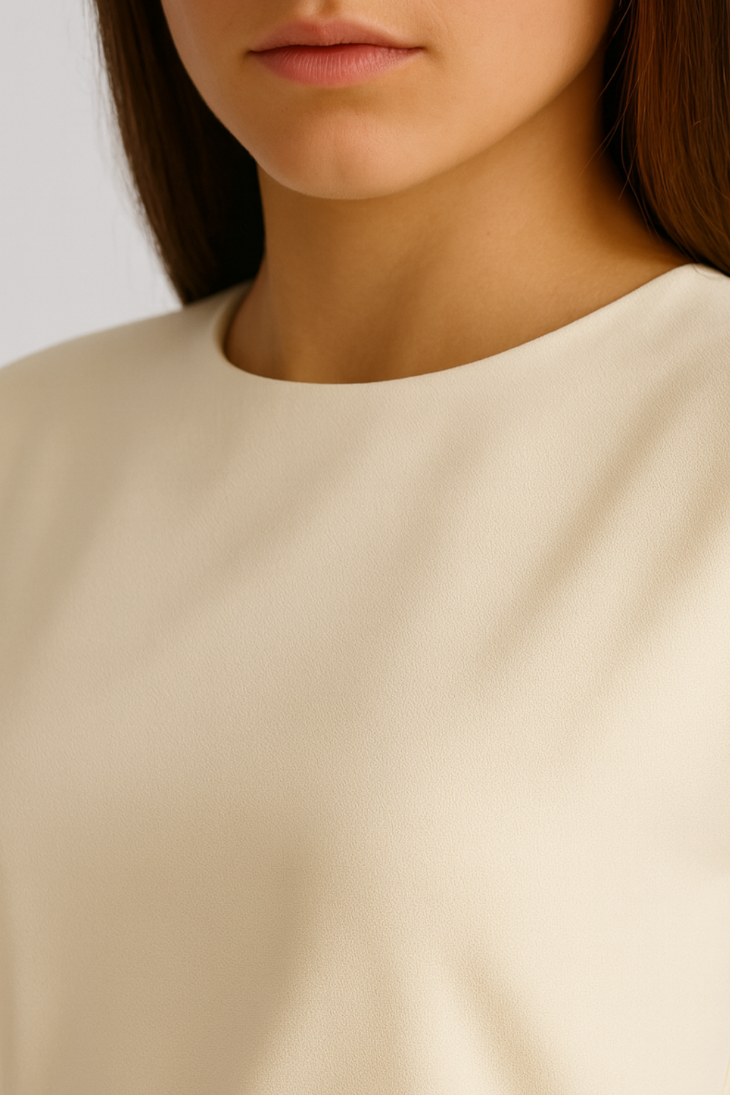 Women’s White Midi Dress – Elegant Fit – Button Detail – Side Slit