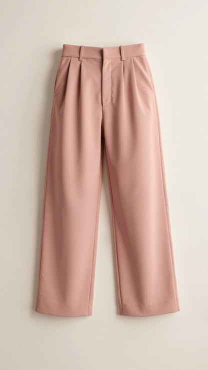 Women’s Wide-Leg Trousers – High Waisted, Pleated Front