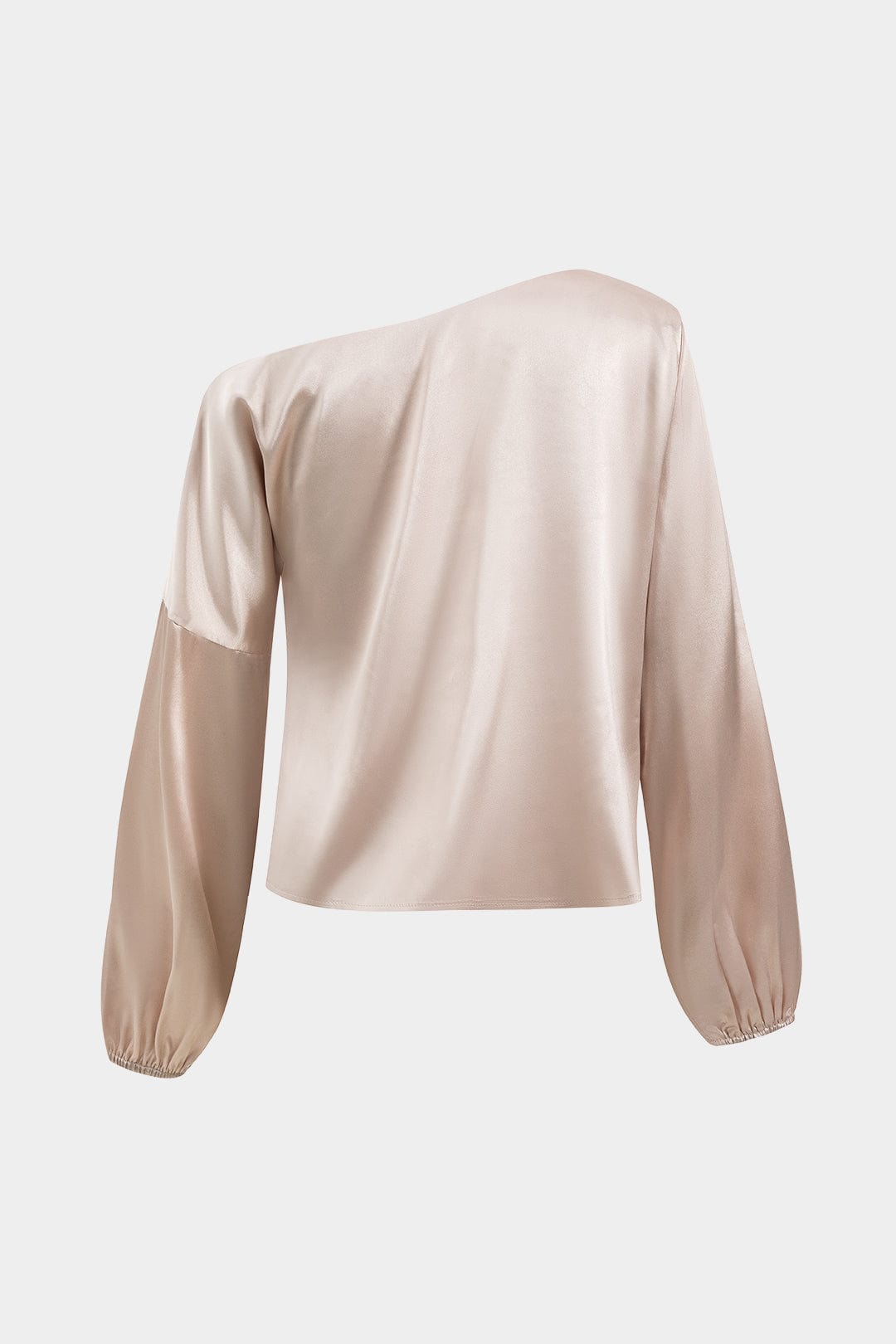 Womens Blouse Asymmetrical One-Shoulder Long Sleeve 1