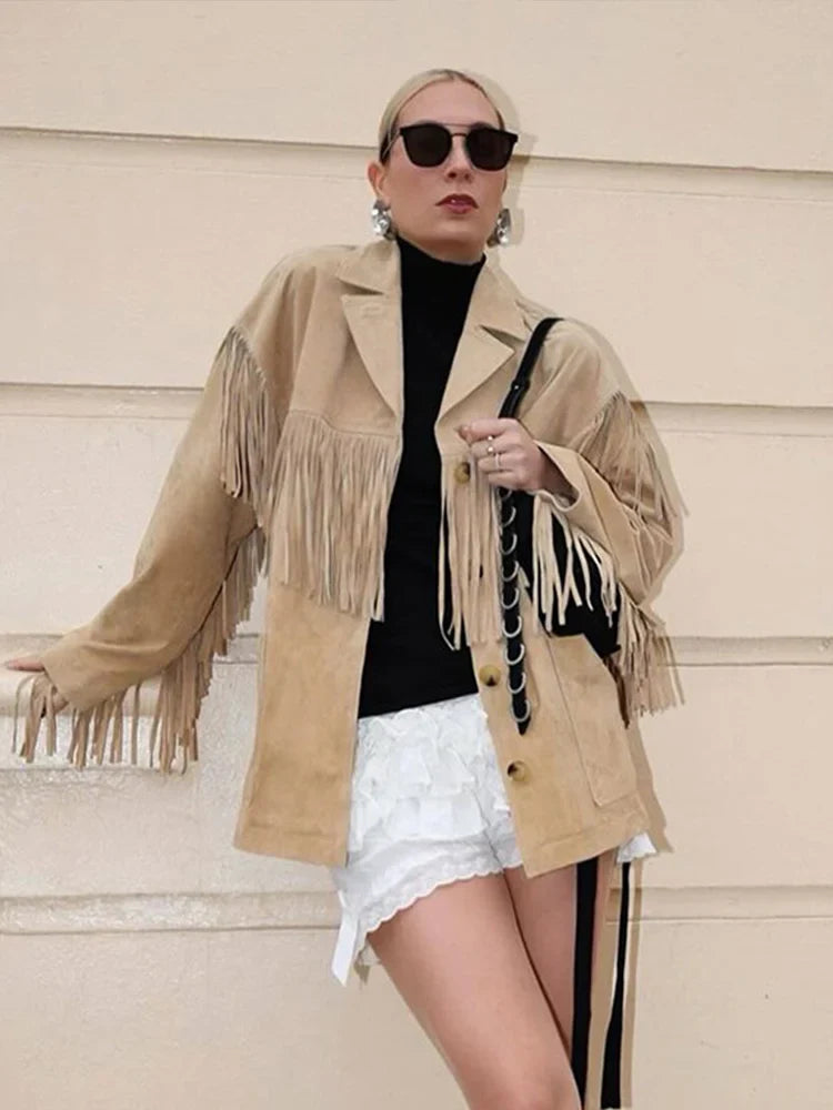 Womens Coat With Fringe Details 3