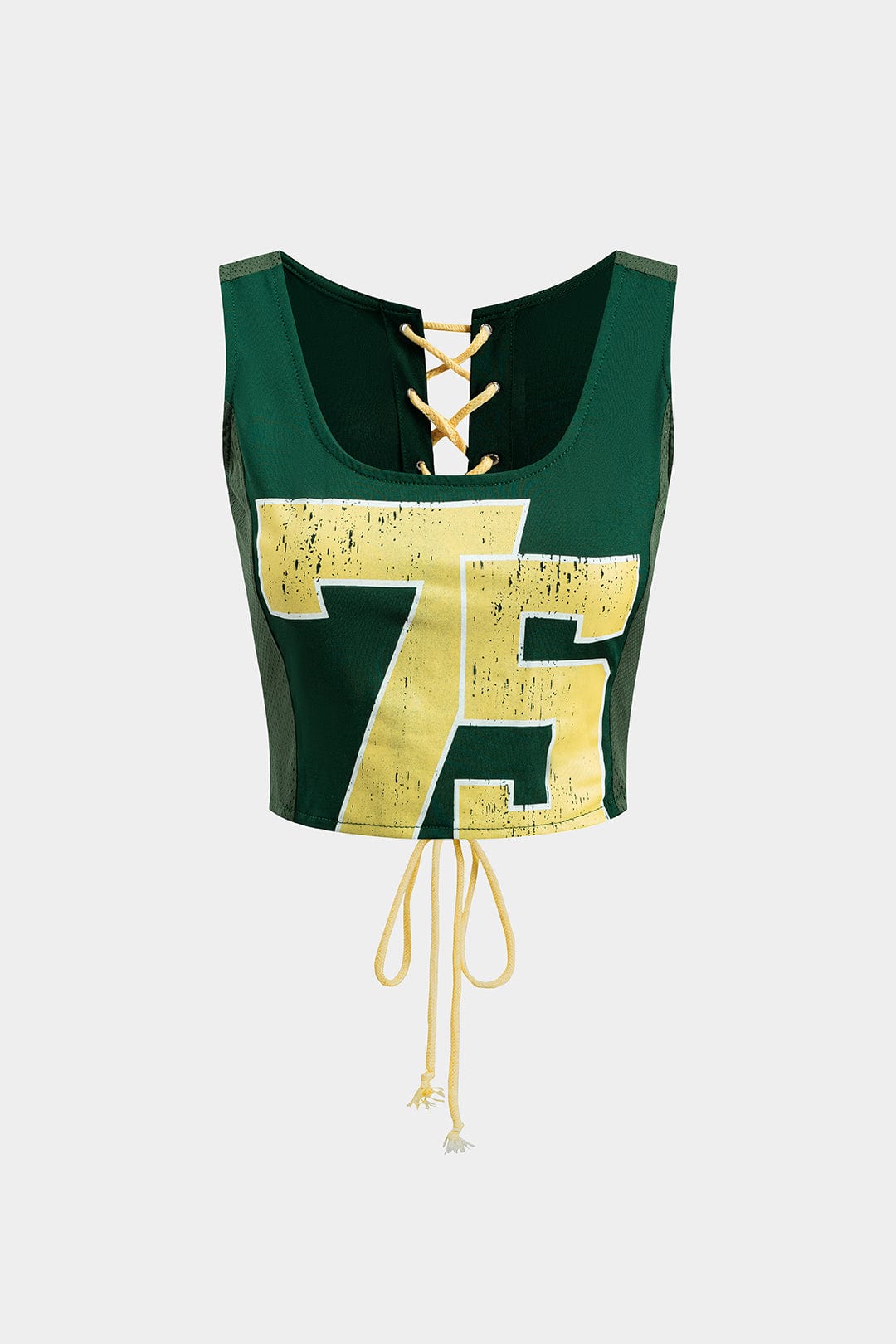 Womens Crop Top With Lace-Up Back 0