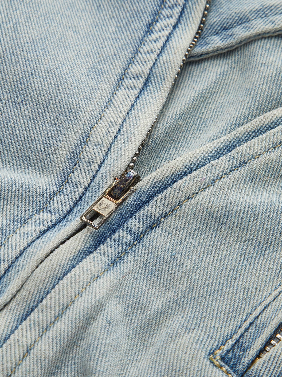 Womens Denim Jacket Cropped Biker 3