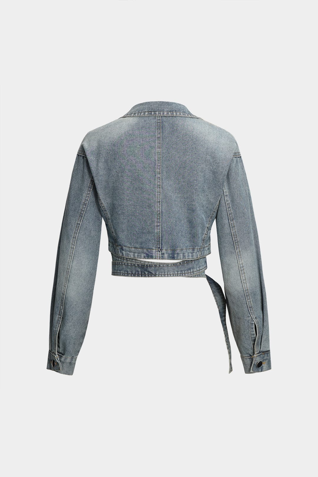 Womens Denim Jacket Cropped Wrap Design