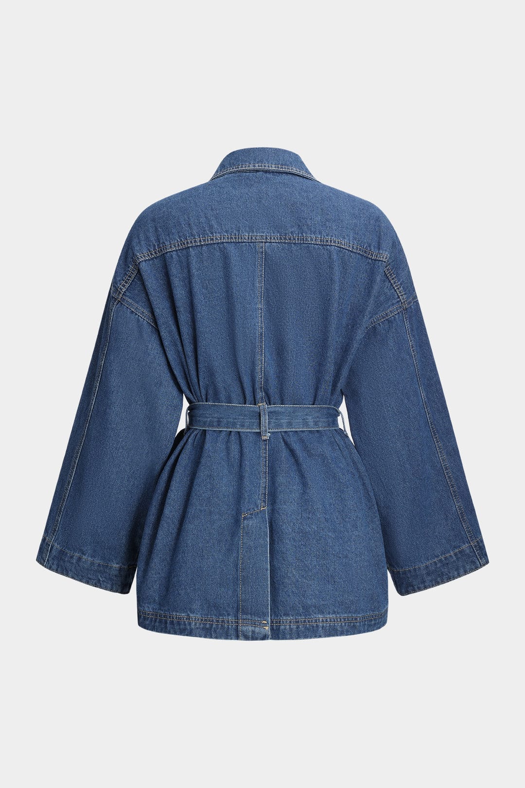 Womens Denim Jacket with Tie Belt 1