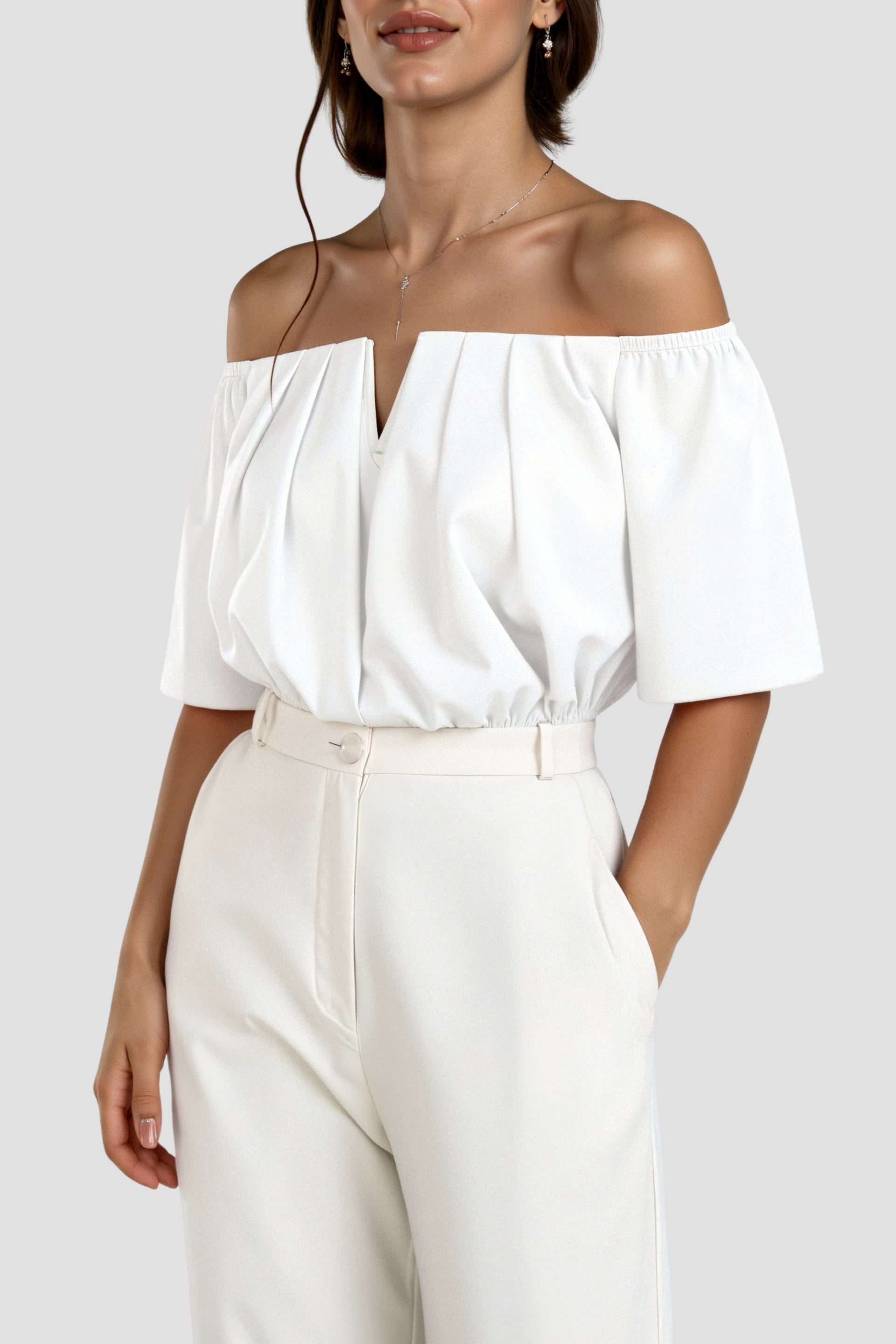 Womens Going Out Top Off-Shoulder V-Neck 2