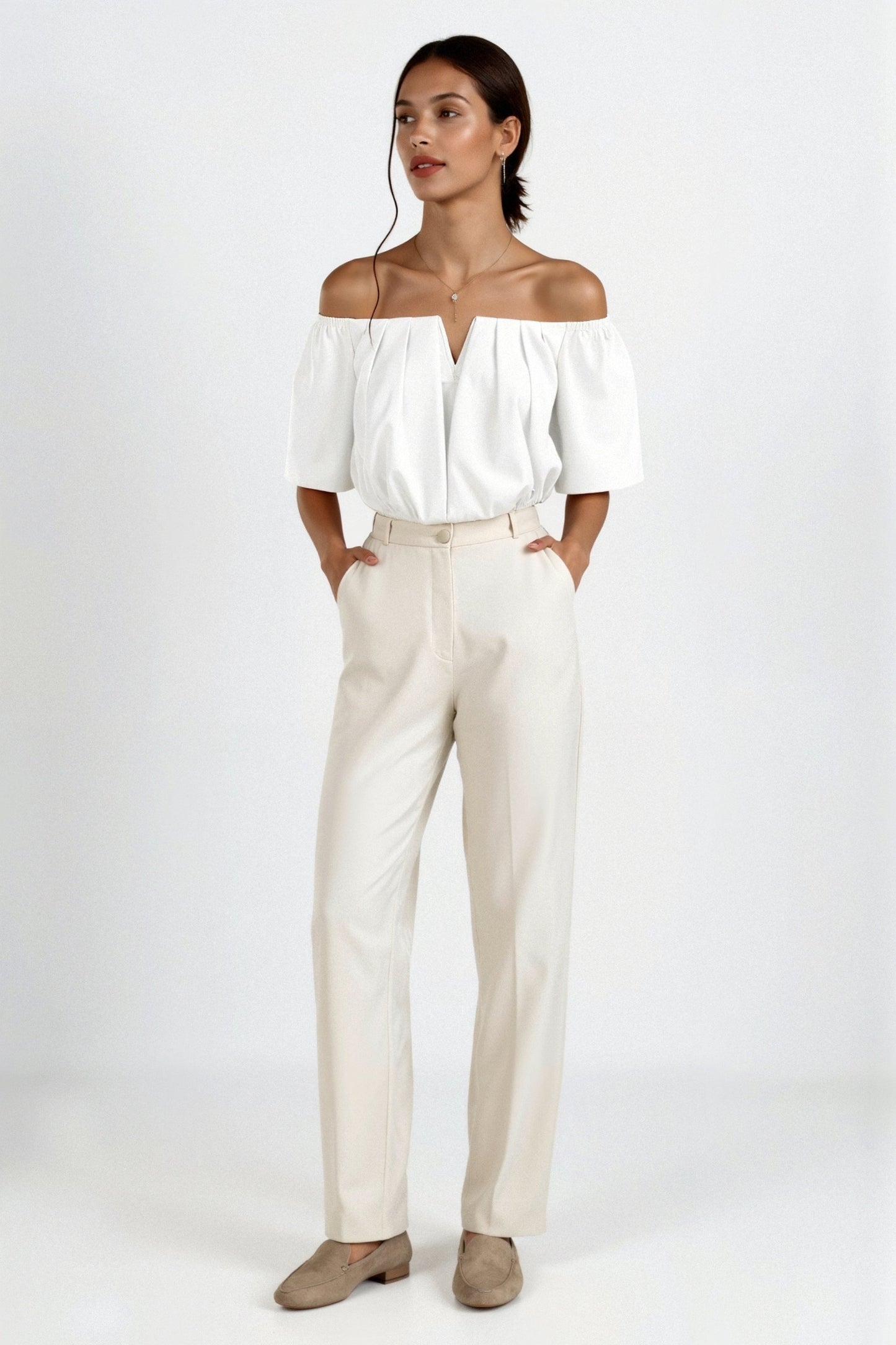 Womens Going Out Top Off-Shoulder V-Neck 3