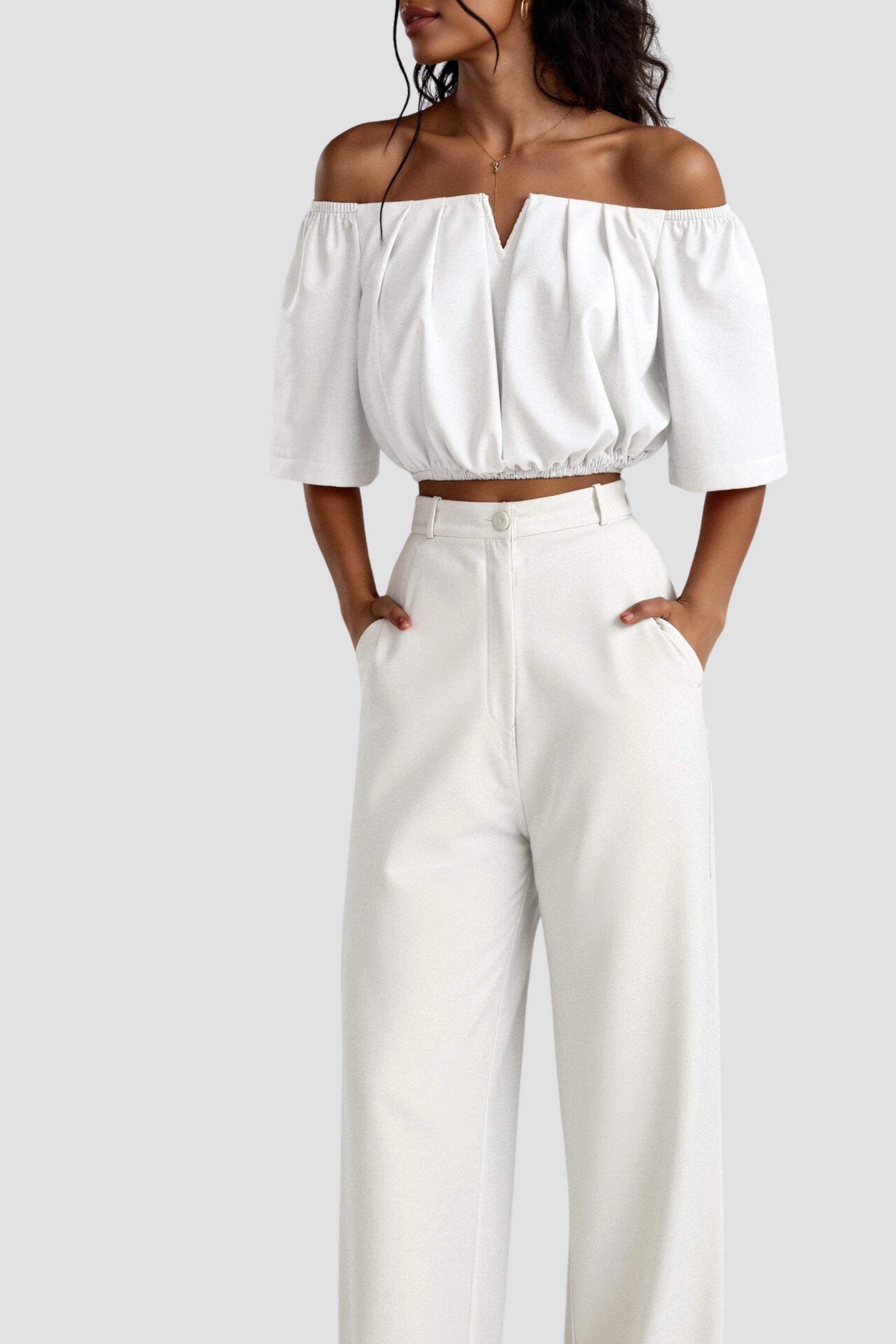 Womens Going Out Top Off-Shoulder V-Neck 4