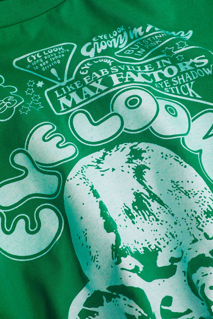 Womens Graphic Tees Rolled Sleeves Crop Top 7