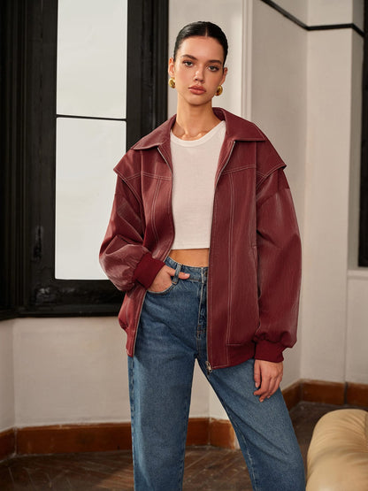 Womens Jacket Burgundy 0
