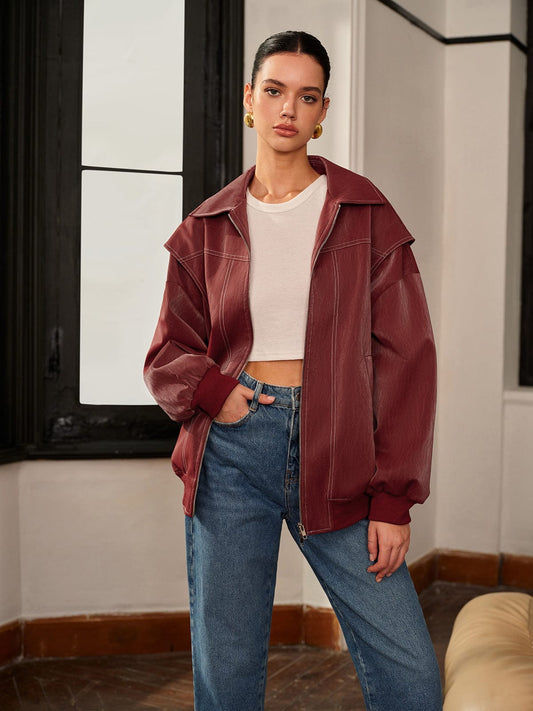 Womens Jacket Burgundy 0