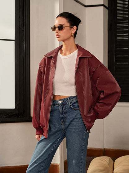 Womens Jacket Burgundy 2