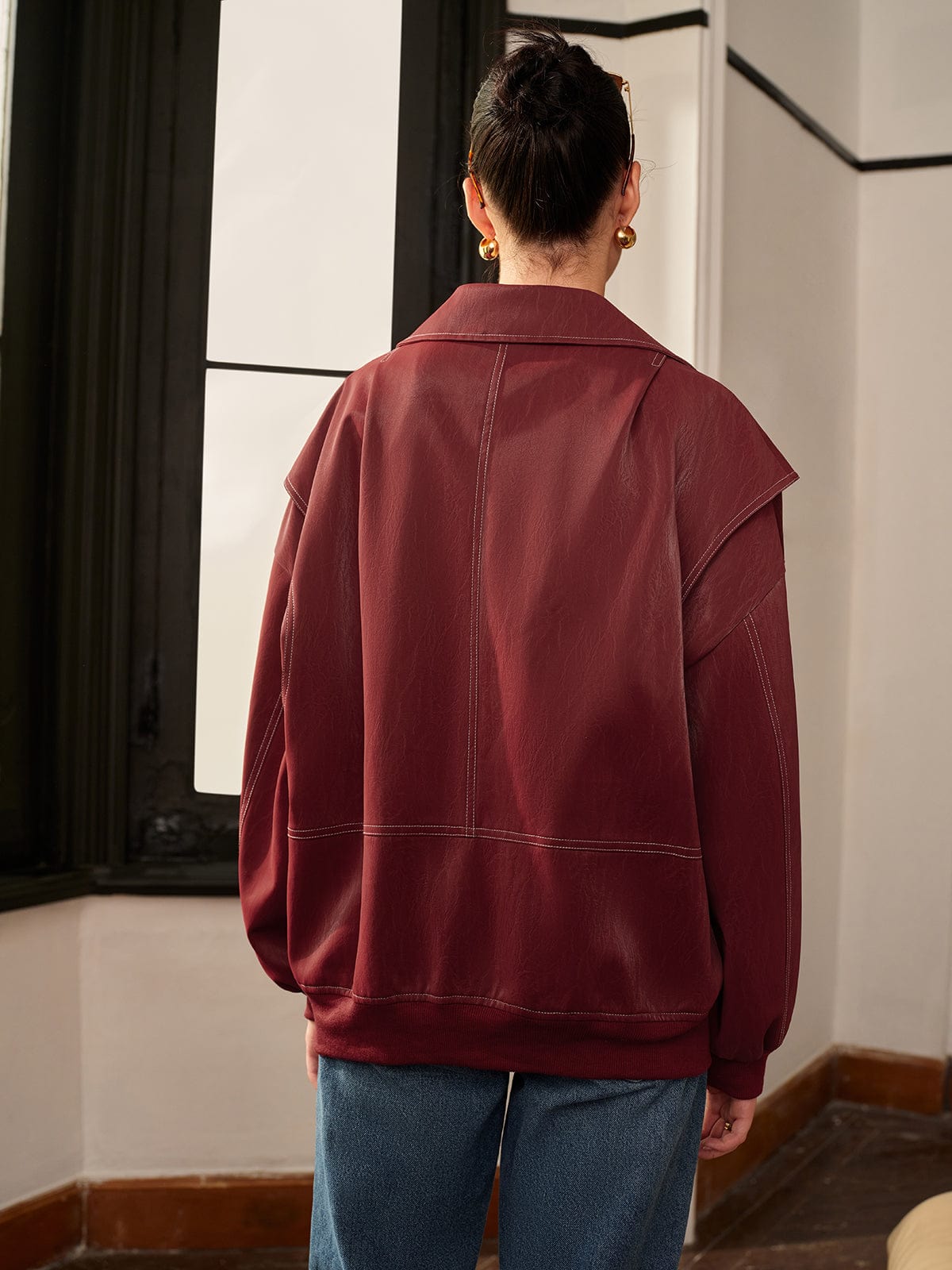 Womens Jacket Burgundy 3